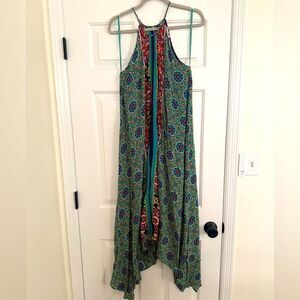 Anthropologie Boho Print Halter Dress